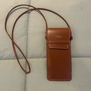 Brown Leather Crossbody Phone/Sunglasses Bag